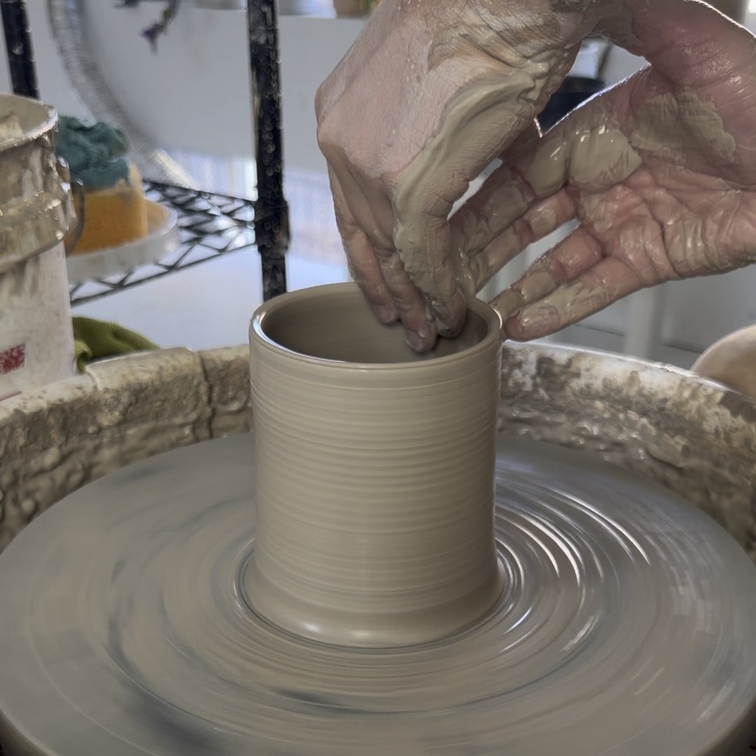 Throwing on the pottery wheel
